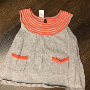 Carter’s baby sleeveless gray/orange dress 6 mo